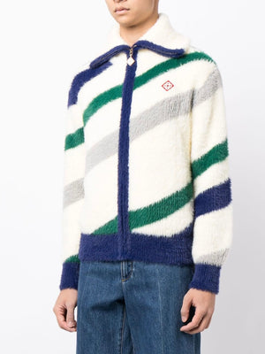 CASA FURRY STRIPED ZIP UP
