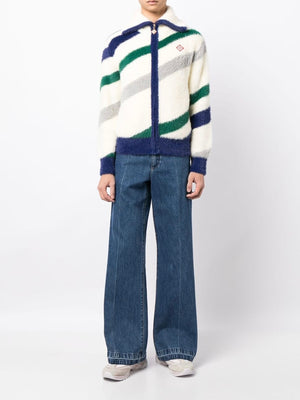 CASA FURRY STRIPED ZIP UP