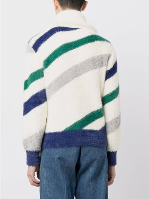 CASA FURRY STRIPED ZIP UP