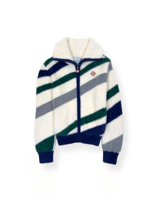 CASA FURRY STRIPED ZIP UP