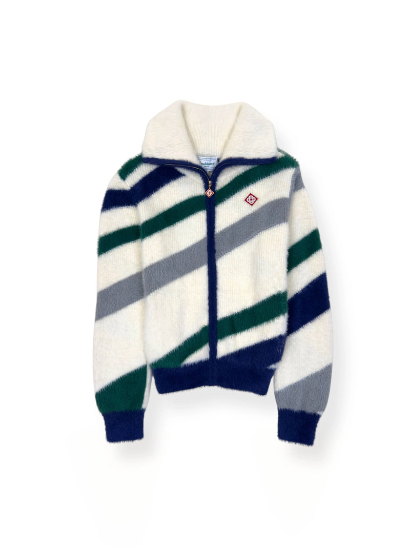 CASA FURRY STRIPED ZIP UP