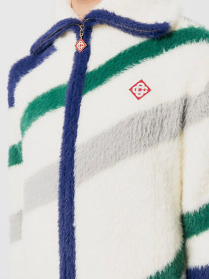 CASA FURRY STRIPED ZIP UP